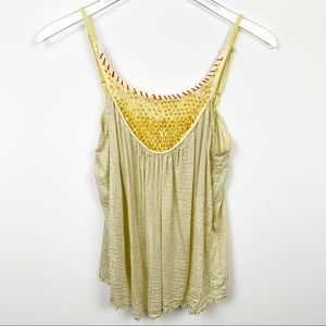 Free People | Vintage Metallic Stripe Net Embellished Tank